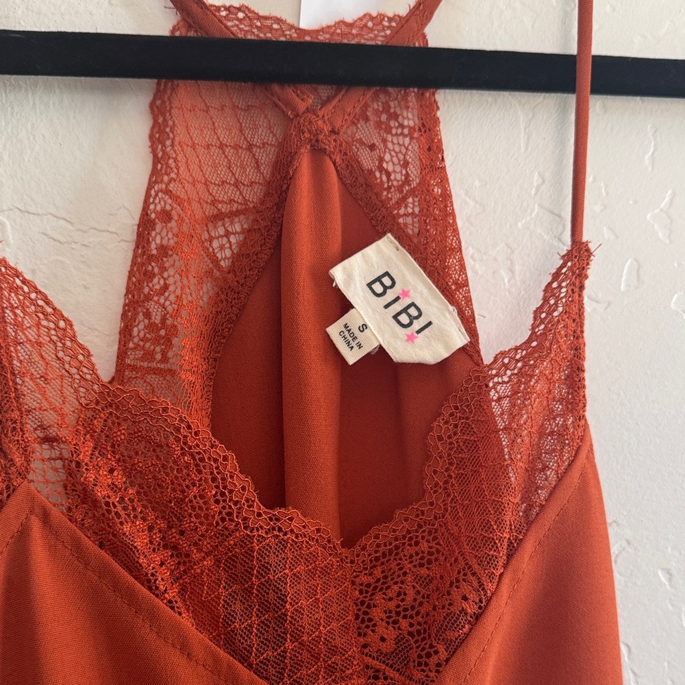 BiBi Terracotta Lace Cami Top - Picture 2 of 3